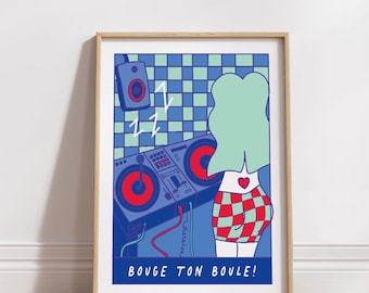 Illustration "MOVE YOUR BALL" - Female Body Art - Wall Decoration