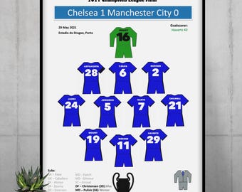 Chelsea 2021 Champions League Winning Poster