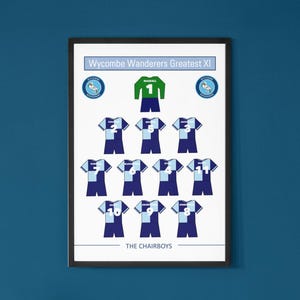 Wycombe Wanderers Greatest XI Wooden Framed Poster