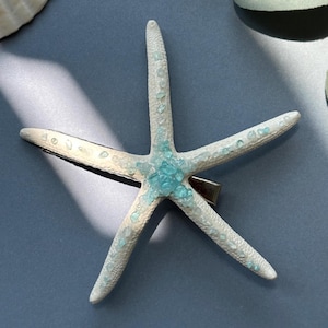 Something Blue Bridal Hair Clip, Mermaid Core Starfish Hair Clip, Y2K Seashell Hair Barrette, Beach Wedding Hair Accessories, Summer Jewelry