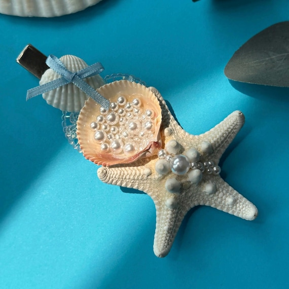 Large Hair Claw Clip Seashell Starfish Sea Boho Vacation Amazon.com: BARTOSI Shell Claw Clips Silver Hair Clips Large  main image 2