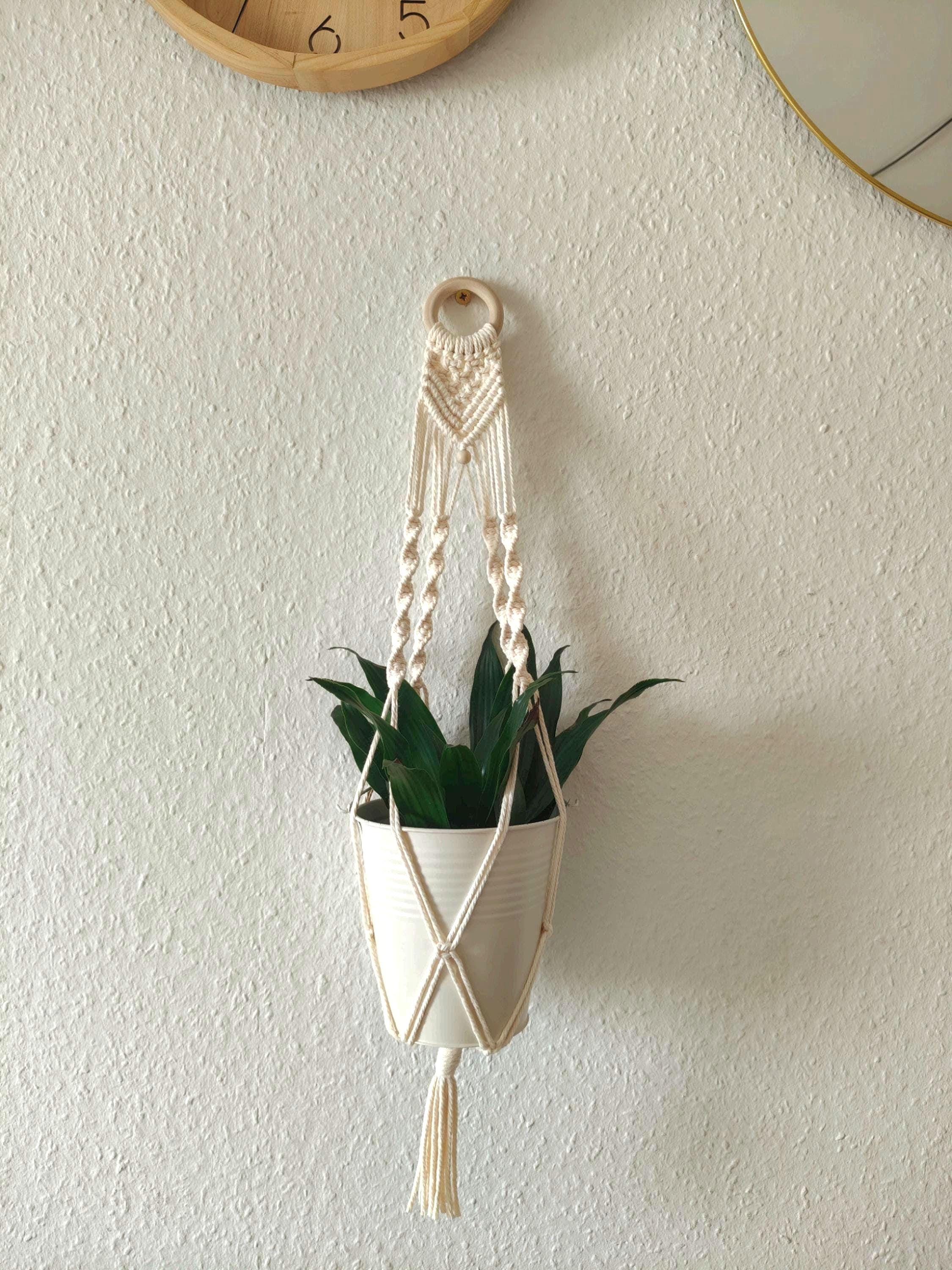 2 Ganci Da Parete In Legno Di Faggio Per Piante Sospese - Supporto A Muro Per Fiori, Lanterne E Decorazioni - Fatto A Mano - 3