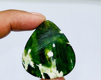 クローム（緑）カルセドニーフリーフォームフラットバック宝石カボションワイヤーラッピングジュエリーペンダントセッティングジュエリー金属職人によるジュエリー製作