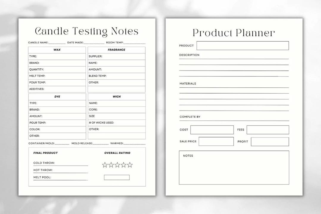 Editable Candle Testing Form – Canva Template, Printable Candle Testing ...