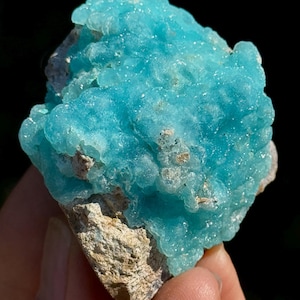 Natural Hemimorphite Specimen – Blue Botryoidal Crystal Cluster for Healing & Display | Raw Mineral Stone | China | 25p-1