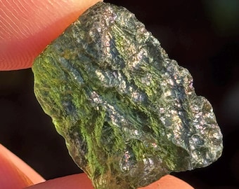 Raw Moldavite Specimen: Authentic Czech Tektite, Cosmic Stone (2.3 grams) #31p-41