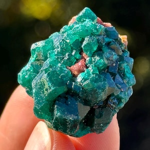 Groen dioptaaskristal: mineraal exemplaar DR Congo, 14,3 gram