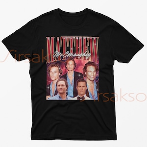 Matthew McConaughey Vintage Tee | Retro 90s Tribute Shirt |  Fan Merch | Classic Homage Shirt | Exclusive Gift