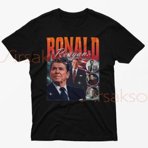 Ronald Reagan Vintage Tee | Retro 90s Tribute Shirt | Ronald Reagan Fan Merch | Classic Homage Shirt | Exclusive Ronald Reagan Gift