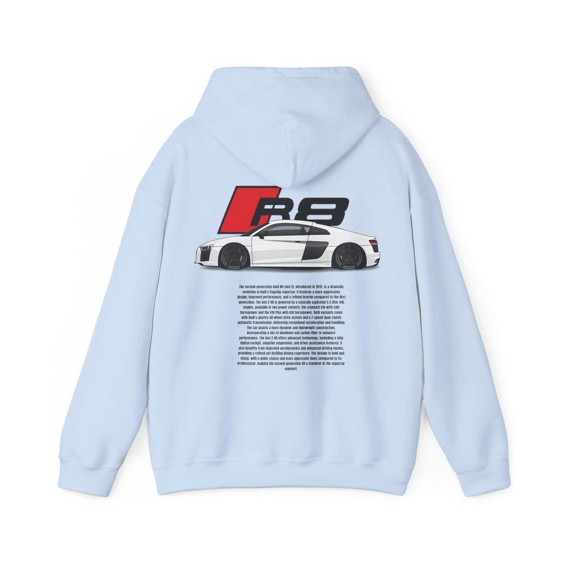 AUDI R8 Hoodie - Unisex Heavy Blend Hooded Sweatshirt, Car Enthusiast ...