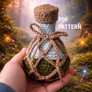 Magic Poison Potion Bottle + Mesh Crochet Pattern PDF, Cosplay item, Gaming Pouch, D&D, MtG, Accessories