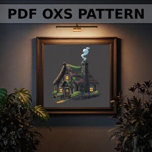 Dark Cottage Cross Stitch Pattern: Gothic Home Needlework (PDF + OXS File)