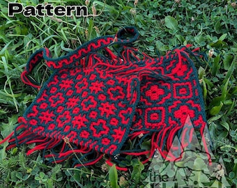 Mosaic Crochet Bag Pattern, Two sides small phone bag PDF