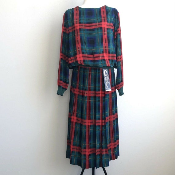 Vintage 70s Campus Casuals Red Plaid Wrap Skirt To
