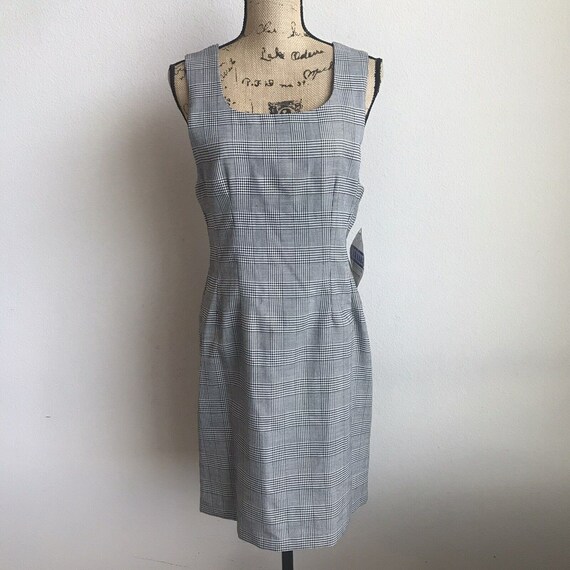 VTG Houndstooth Check Sleeveless Dress Size 8 Pet… - image 8