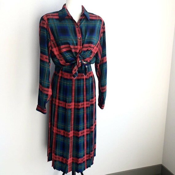 Vintage 70s Campus Casuals Red Plaid Maxi Wrap Ski