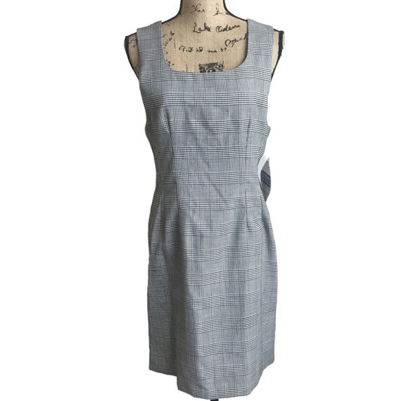 VTG Houndstooth Check Sleeveless Dress Size 8 Pet… - image 1