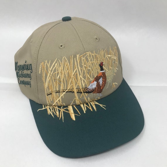 Vintage K-Products Hat Embroidered Pheasants Wyom… - image 1