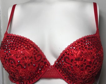 red sequin bralette