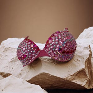 Pink Rhinestone Embellished Victoria's Secret PINK Push-up Bra