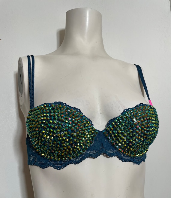 Dolce & Gabbana Sequin-embellished Bra In Turquoise