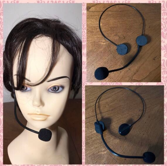 10pcs Adults Black Headset Mic Microphone Toy Halloween Cosplay Costume Prop