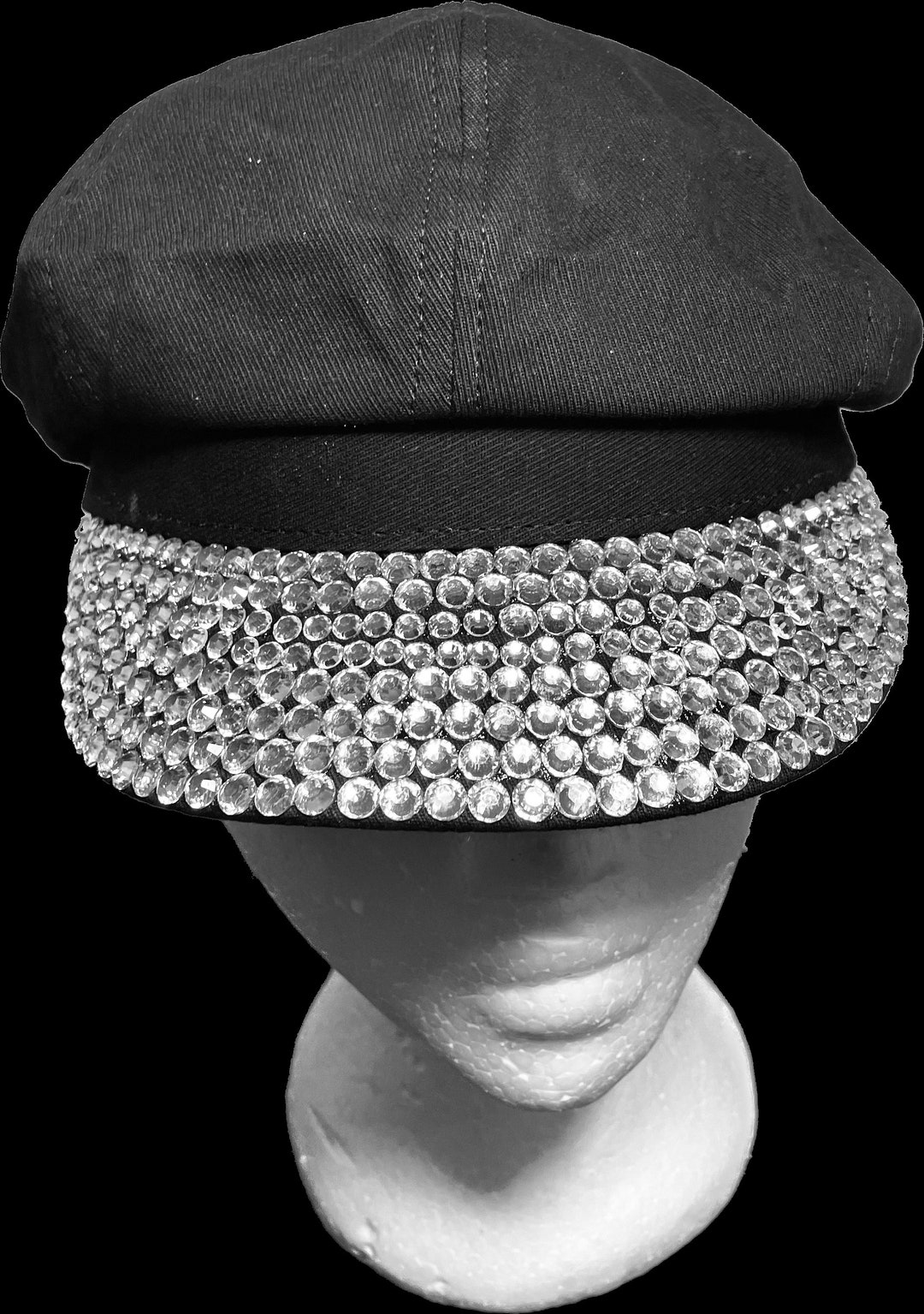 Rhinestone Embellished Newsboy Hat / Cap Womens One Size Etsy