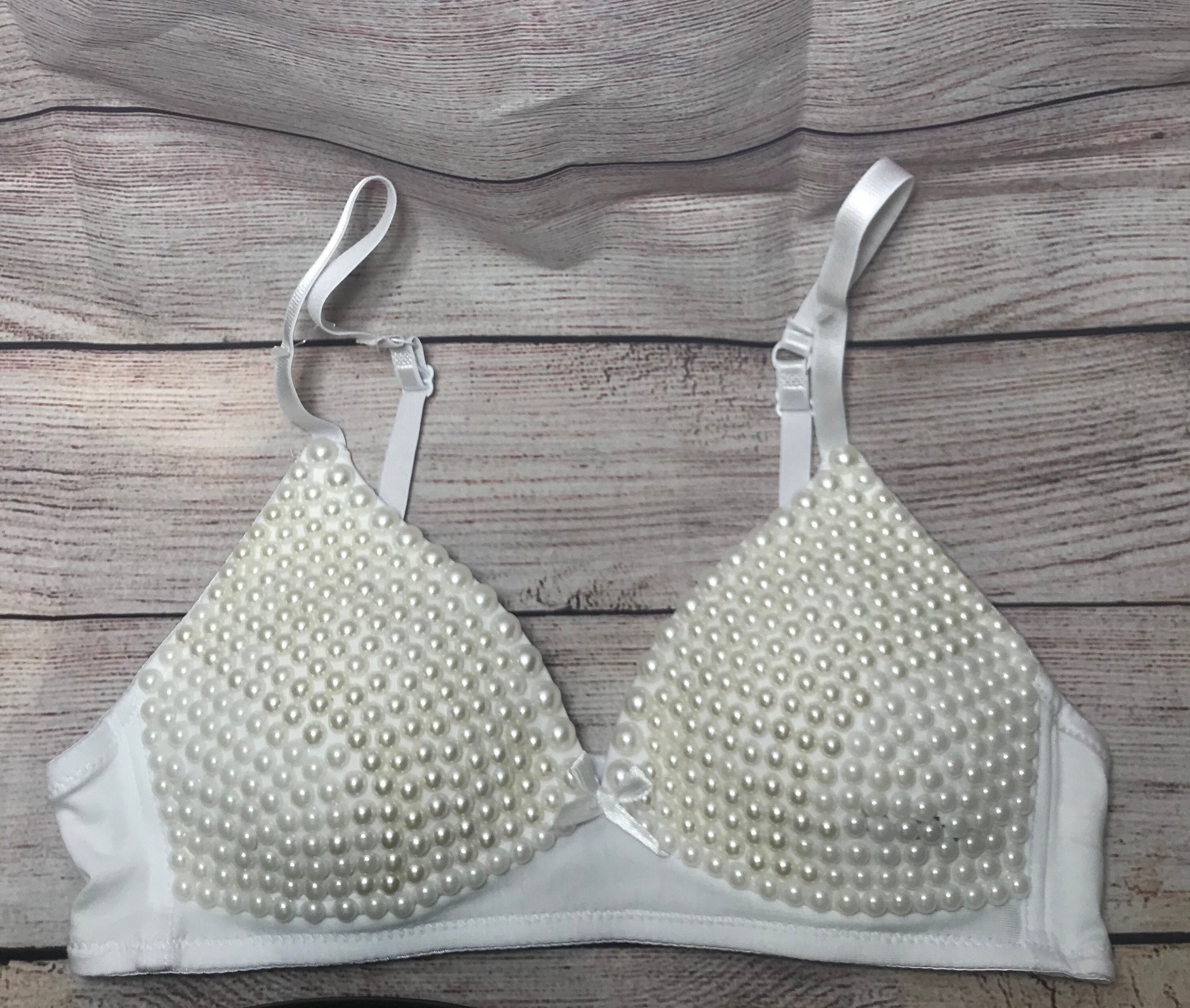 White beaded bra Clearance