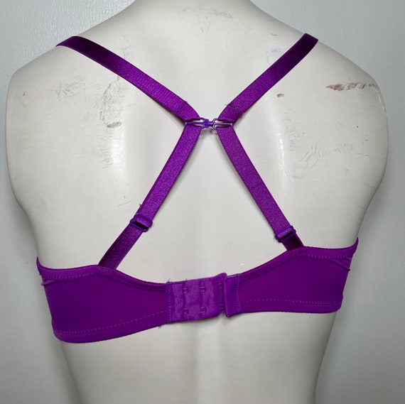 Purple AB Rhinestone Embellished Bra, Size 34D 