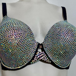 Savage x Fenty Rhinestone Bra: AB Crystal Embellished, Size 40C
