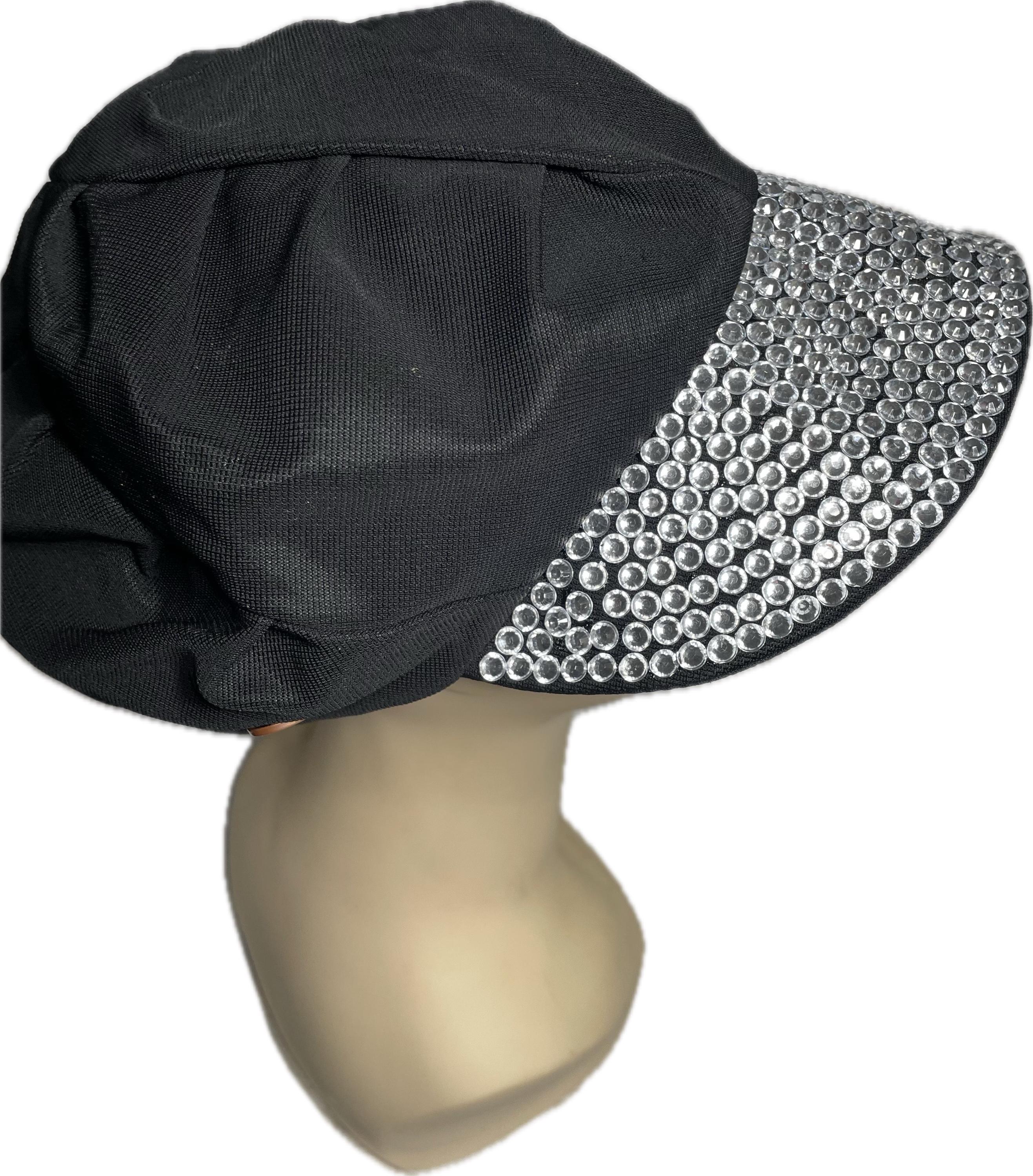 Red or Black Rhinestone Mesh Newsboy Cap - Women Accessories Plaid Newsboy Hats with Chain for Women Ladies Stylish  main image 3