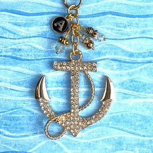 Rhinestone Anchor Purse Charm: Nautical Bling Bag Accessory. Cruise Bag Accessory, Cruise Gift, Sailing Gift, Travel Gift