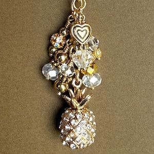 Pineapple Charm, Pineapple Purse charm, Pineapple Zipper Pull, Pineapple Bag Charm, Pineapple Keychain, Fruit Charm