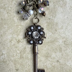 Vintage Bronze Key Charm, Victorian Purse Charm, Skeleton Key Charm, Vintage Key, Victorian Key, Key Charm, Purse Charm,  Bag Charm, Vintage
