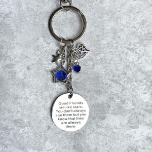 Good Friends are Like Stars Keychain: Stainless Steel Friendship Charm