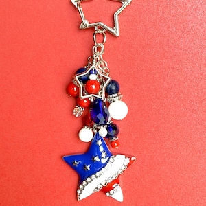 Rhinestone American Flag Purse Charm: Patriotic 4th of July Decoration.  American Flag Charm, USA Flag Charm, Patriotic Purse Charm
