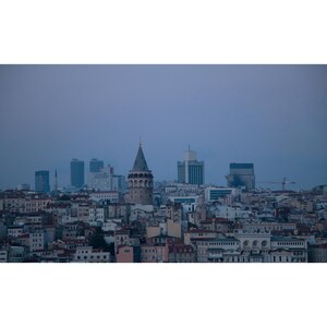 Foto della Torre di Galata, Paesaggio di Istanbul, Istanbul panoramica, Fotografia di Istanbul, Opera d'arte della Torre di Galata, Dipinto di Istanbul, Vista di Galata,