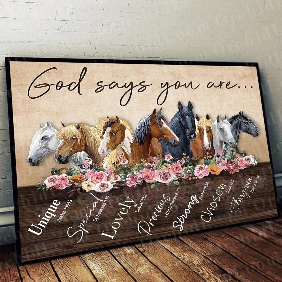 Horses God Says You Are Horizontal Canvas, Picture Canvas Jesus Home ...