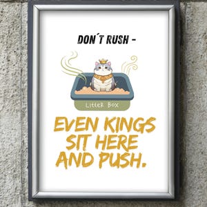 Funny Cat Bathroom Print: Toilet Humor Wall Art (Digital Download)