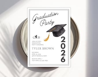Graduation Party Announcement, Modern Grad Invitation, Graduate Invite, Class of 2026 Celebration, Digital Template, Instant Download