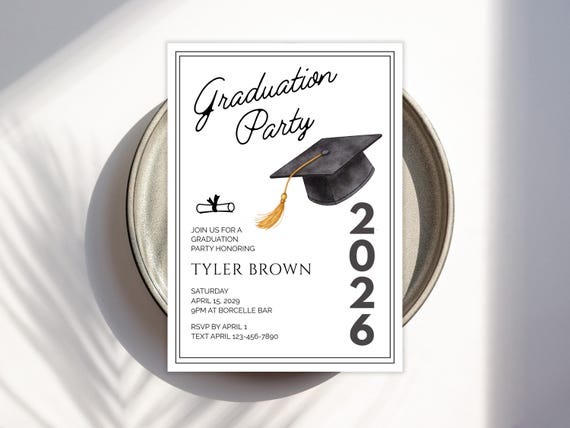 Graduation Party Announcement, Modern Grad Invitation, Graduate Invite, Class of 2026 Celebration, Digital Template, Instant Download
