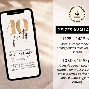 Digital 40th Birthday Invitation, 40th E-invite, 40th Birthday Evite ...