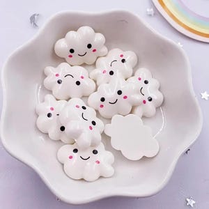 22mm Happy White Cloud Resin Cabochons/Embellishments