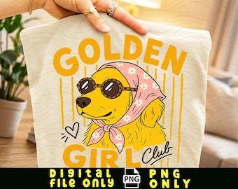Golden Retriever Stiped Png, Dog Mom Sublimation Png, Golden Retriever Girl Png, Life Is Golden, Golden Girl Club Png, Digital Download