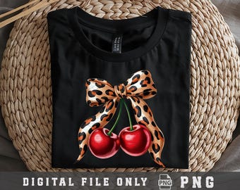 Cherry Coquette leopard Png, Valentine Coquette Png, Cherry Bow leopard Png, Women Bow Png, Love You Cherry Much Png, Cheetah Bow Png