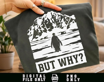 Penguin But Why png, vintage nihilistische pinguïn png, WAAROM pinguïnmeme png, trendy nihilistische pinguïn