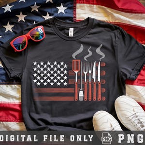 Patriotic American Flag Chef Png, Grill Sergeant BBQ Png, Funny Grilling Gift for Men, 4th of July Bbq, Red White and BBQ png, BBQ Summer