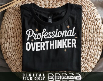 Professionele overdenker PNG SVG, angst Svg, positiviteit Svg, geestelijke gezondheid Svg, zelfzorg Svg, zelfliefde Svg, inspirerende quote Svg, PNG