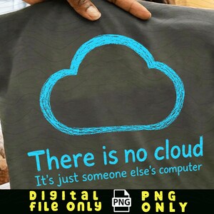 Es gibt keine Wolke (PNG), nur den Computer von jemand anderem (PNG), Tech-Meme-Wortspiel, lustiges Computernerd-PNG, schwarzer Tech-Humor (PNG)