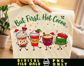 Grappige maar eerst warme chocolademelk met Kerstmis PNG, Grappige warme chocolademelk met Kerstmis en de Winter, Grappige winter PNG, Sarcastische kerst Vrolijk Kerstmis PNG
